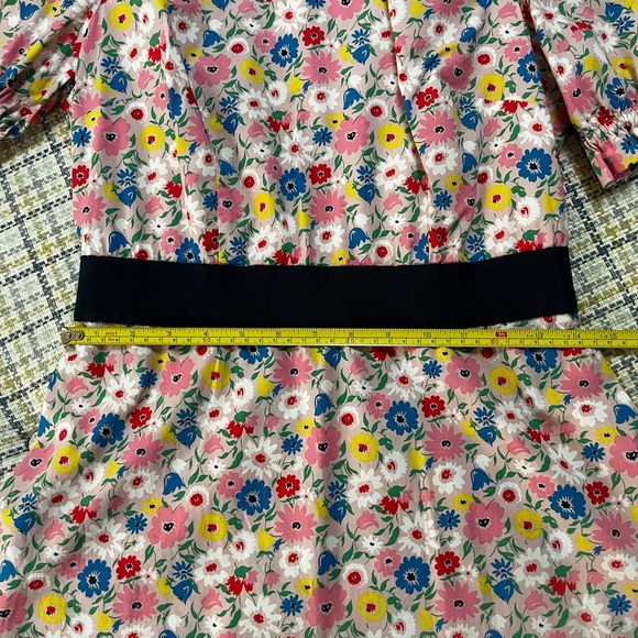 Boden Floral Print Midi Dress Frill Neck- Cotton - Picture 3 of 4